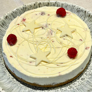 White Chocolate and Raspberry Cheesecake