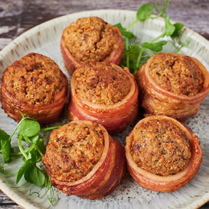 Denstone Hall Stuffing Parcels Wrapped in Streaky Bacon